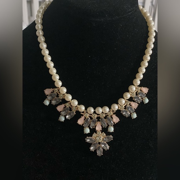 Jewel Accented Pearl Necklace - Picture 2 of 6